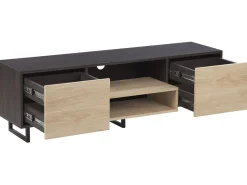 Tv-Mobel Dunkler / Heller Holzfarbton 140 X 35 X 44 Cm Maine