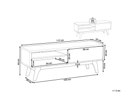Tv-Mobel Dunkler Holzfarbton / Weis 117 X 35 X 44 Cm Buffalo