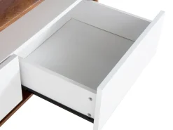 Tv-Mobel Dunkler Holzfarbton / Weis Mit 3 Schubladen 140 X 39 X 53 Cm Syracuse