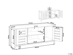 Tv-Mobel Dunkler Holzfarbton / Schwarz 110 X 40 X 50 Cm Vilseck