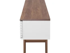 Tv-Mobel Dunkler Holzfarbton / Weis Mit Schublade 149 X 35 X 44 Cm Detroit