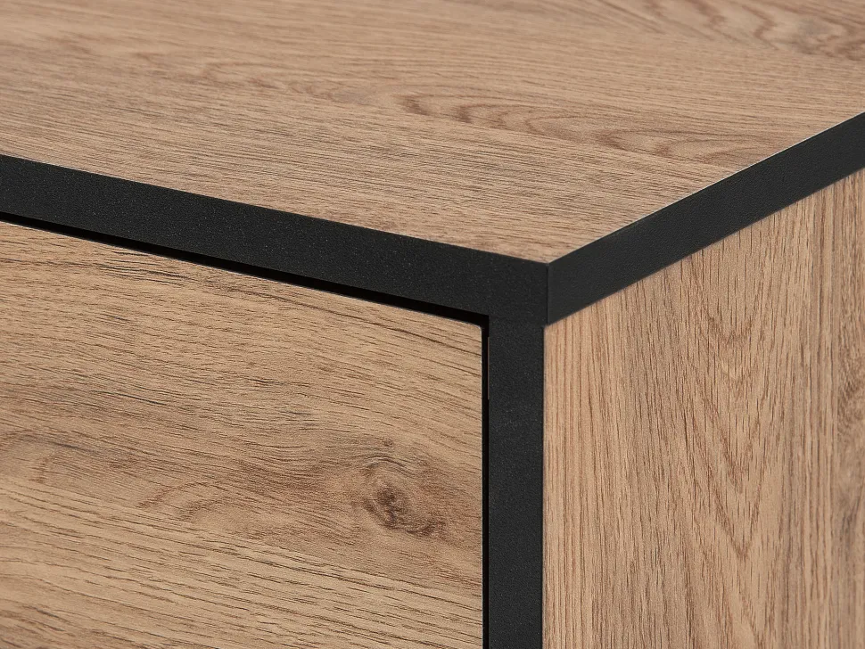 Tv-Mobel Heller Holzfarbton / Schwarz 120 X 40 X 46 Cm Halston