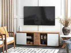 Tv-Mobel Heller Holzfarbton / Weis 160 X 40 X 52 Cm Farada