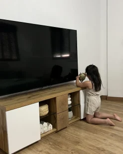 Tv-Mobel Heller Holzfarbton / Weis 160 X 40 X 52 Cm Farada