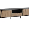 Tv-Mobel Heller Holzfarbton / Schwarz Mit Schublade 177 X 40 X 46 Cm Blackpool
