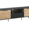 Tv-Mobel Schwarz / Heller Holzfarbton 160 X 41 X 52 Cm Arkley