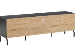 Tv-Mobel Schwarz / Heller Holzfarbton 160 X 41 X 52 Cm Arkley