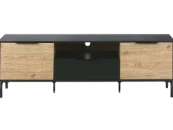Tv-Mobel Schwarz / Heller Holzfarbton 160 X 41 X 52 Cm Arkley