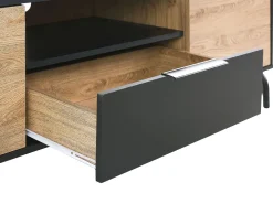 Tv-Mobel Schwarz / Heller Holzfarbton 160 X 41 X 52 Cm Arkley