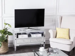 Tv-Mobel Spiegeleffekt Mit 2 Schubladen 100 X 33 X 60 Cm Nicea