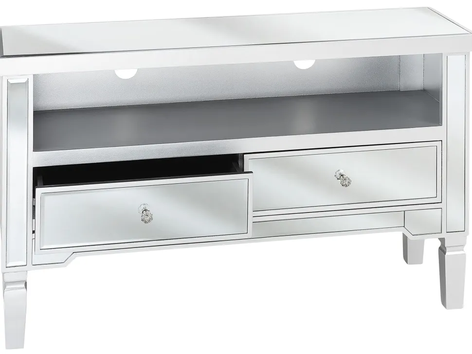 Tv-Mobel Spiegeleffekt Mit 2 Schubladen 100 X 33 X 60 Cm Nicea