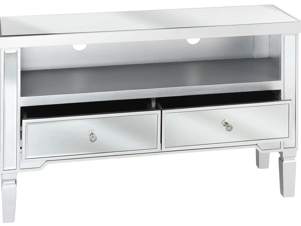 Tv-Mobel Spiegeleffekt Mit 2 Schubladen 100 X 33 X 60 Cm Nicea