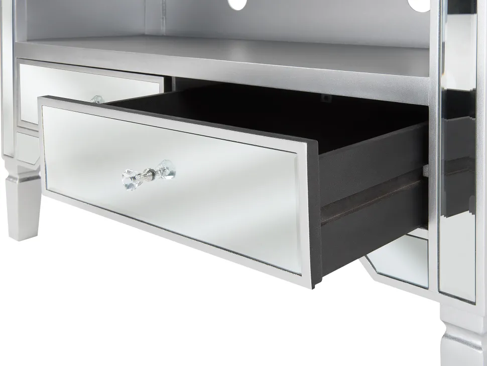 Tv-Mobel Spiegeleffekt Mit 2 Schubladen 100 X 33 X 60 Cm Nicea