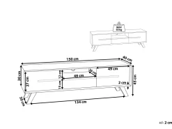 Tv-Mobel Weis / Heller Holzfarbton 150 X 40 X 45 Cm Forester