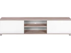 Tv-Mobel Weis / Heller Holzfarbton 180 X 41 X 41 Cm Lincoln