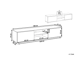 Tv-Mobel Weis / Heller Holzfarbton 180 X 41 X 41 Cm Lincoln