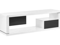 Tv-Mobel Weis / Schwarz Mit 2 Schubladen 140 X 39 X 43 Cm Spokan