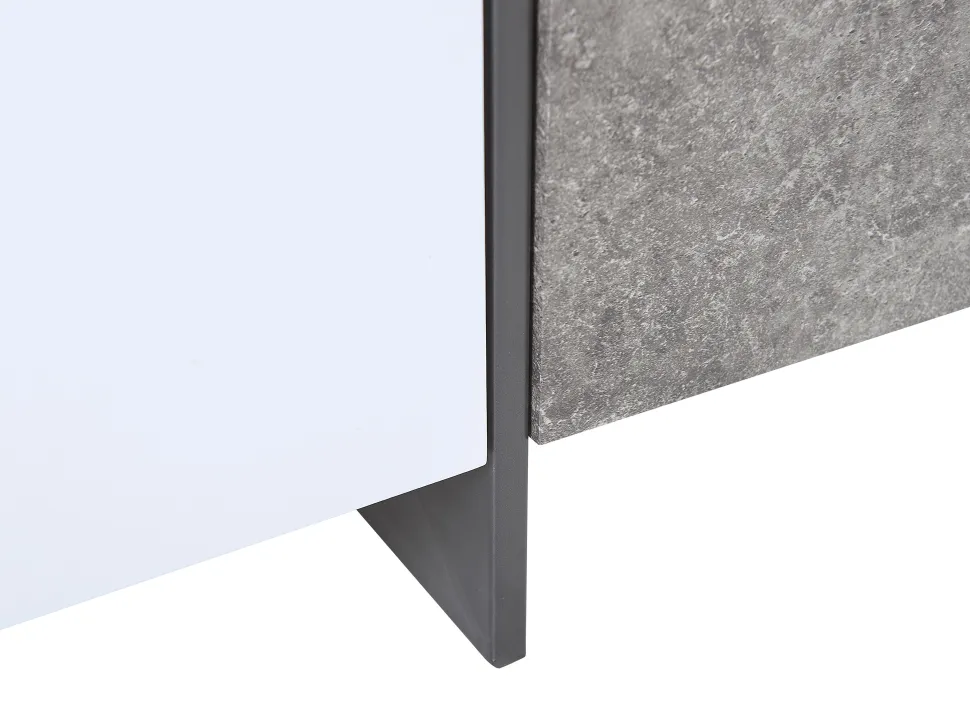 Tv-Mobel Weis Betonoptik Mit Led-Beleuchtung 162 X 39 X 43 Cm Russel
