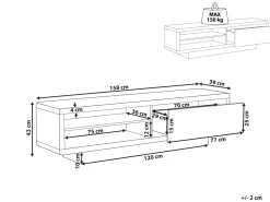 Tv-Mobel Weis Mit Schublade 158 X 39 X 43 Cm Antonic