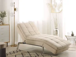 Velvet Chaise Lounge Beige Loiret