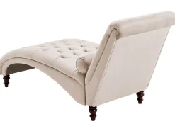 Velvet Chaise Lounge Beige Muret