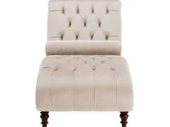 Velvet Chaise Lounge Beige Muret