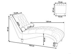 Velvet Chaise Lounge Beige Muret