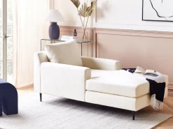 Velvet Chaise Lounge Beige Gueret