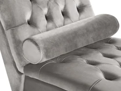 Velvet Chaise Lounge Light Grey Muret