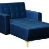 Velvet Chaise Lounge Navy Blue Aberdeen