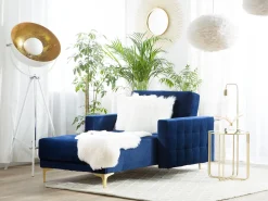 Velvet Chaise Lounge Navy Blue Aberdeen
