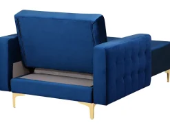 Velvet Chaise Lounge Navy Blue Aberdeen