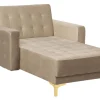 Velvet Chaise Lounge Sand Beige Aberdeen