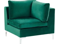 Velvet Corner Section Green Evja