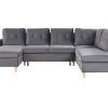 Velvet Corner Sofa Bed With Storage Grey Lerum