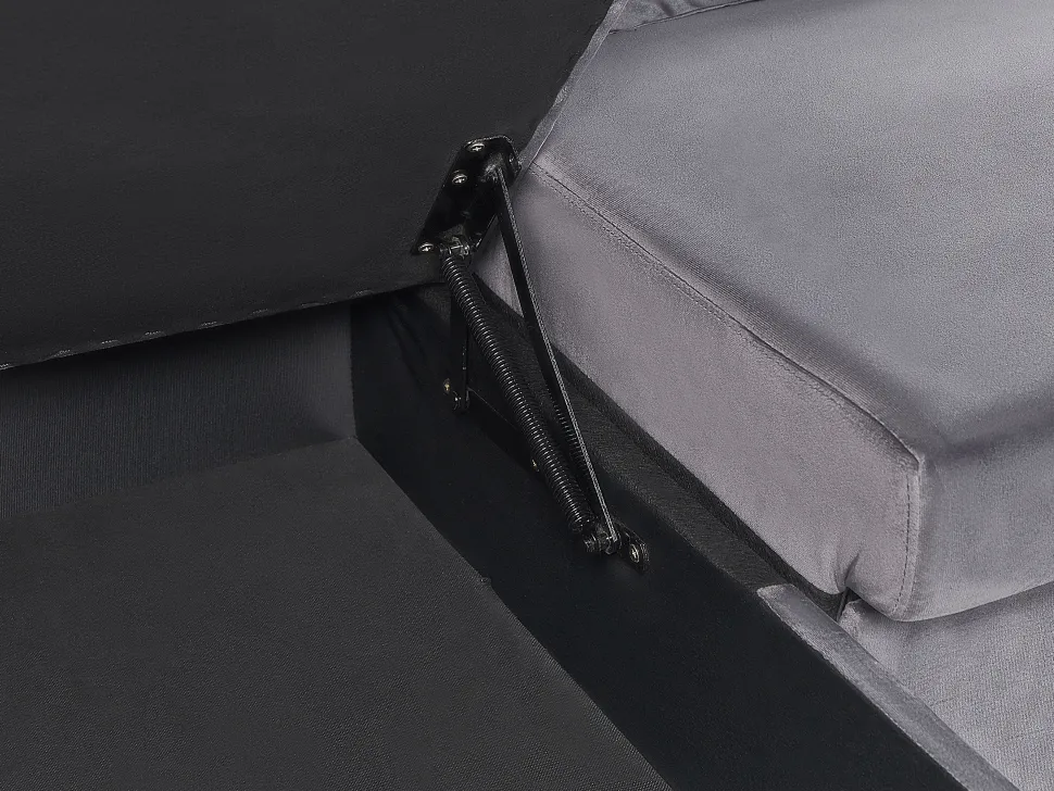 Velvet Corner Sofa Bed With Storage Grey Lerum