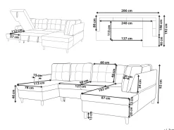 Velvet Corner Sofa Bed With Storage Grey Lerum