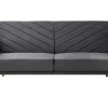 Velvet Fabric Sofa Bed Black Senja