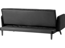 Velvet Fabric Sofa Bed Black Senja