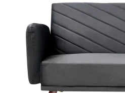 Velvet Fabric Sofa Bed Black Senja