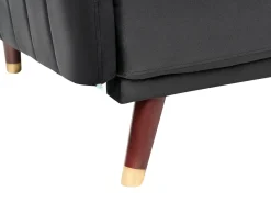 Velvet Fabric Sofa Bed Black Senja
