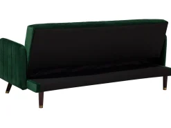 Velvet Fabric Sofa Bed Green Senja