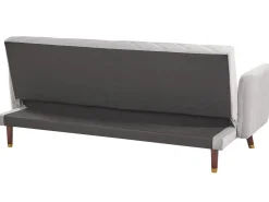 Velvet Fabric Sofa Bed Light Grey Senja
