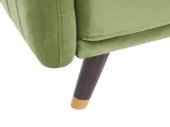 Velvet Fabric Sofa Bed Olive Green Senja