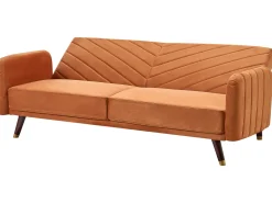 Velvet Fabric Sofa Bed Orange Senja