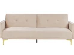 Velvet Sofa Bed Beige Lucan