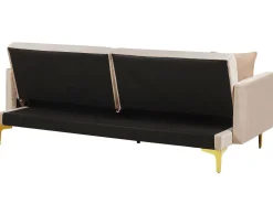 Velvet Sofa Bed Beige Lucan