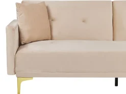 Velvet Sofa Bed Beige Lucan