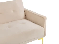 Velvet Sofa Bed Beige Lucan