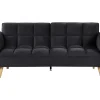 Velvet Sofa Bed Black Asby